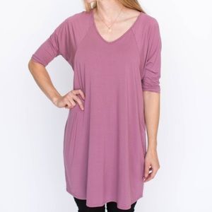 Agnes and Dora - dark mauve love tunic